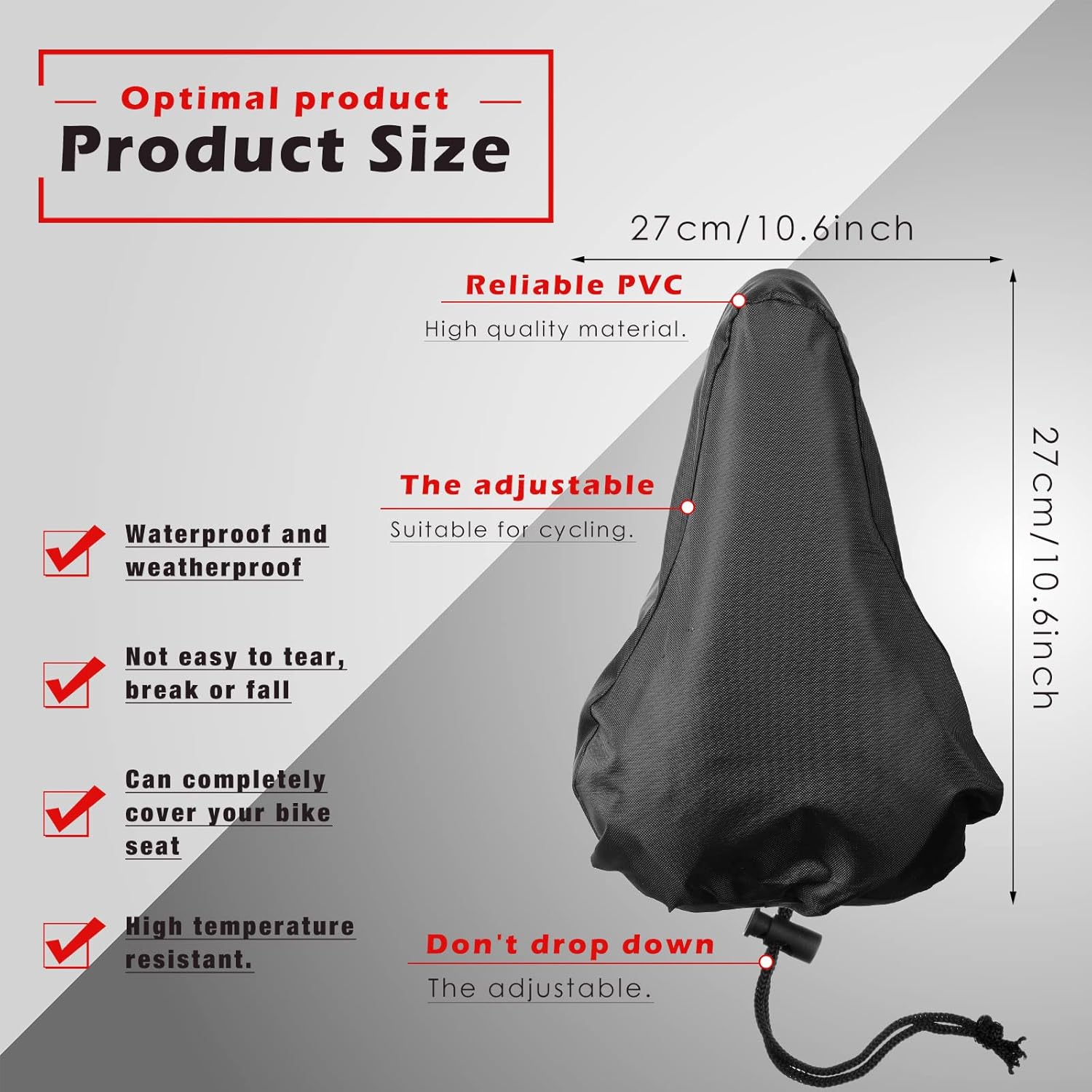 2 Pack Bicycle Saddle Bags Black and Hidden Blue Waterproof Rainproof Material Universal Bike Seat Cover Accessories for Men Women - Image 2