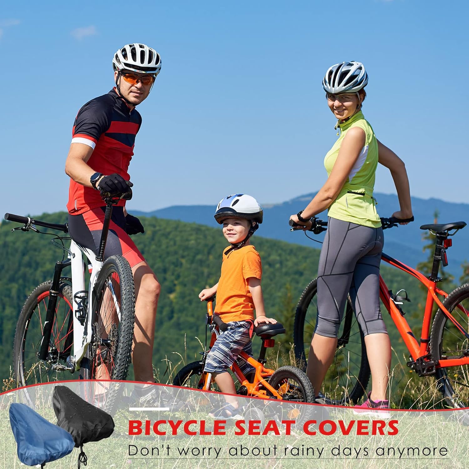 2 Pack Bicycle Saddle Bags Black and Hidden Blue Waterproof Rainproof Material Universal Bike Seat Cover Accessories for Men Women - Image 6