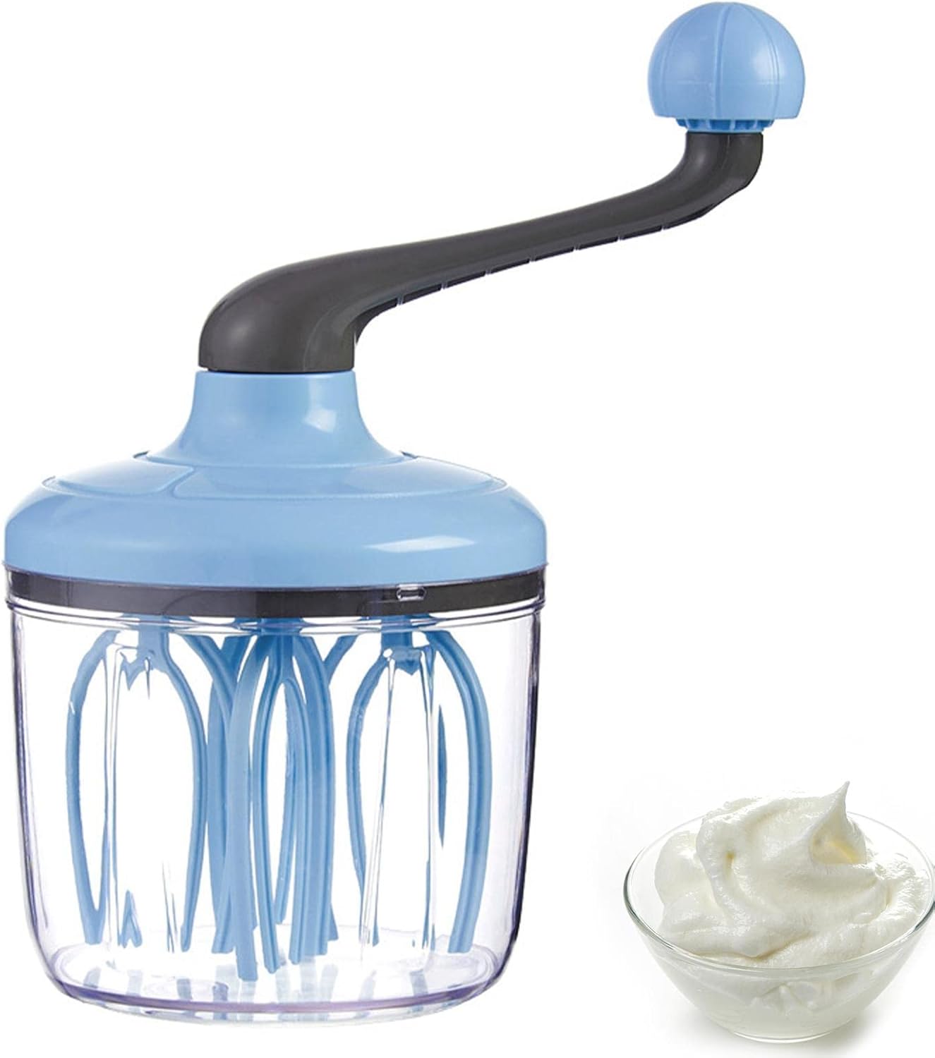 Manual Egg Beater Blue Handheld Butter Mixer Kitchen Baking Tool Accessory - Image 6