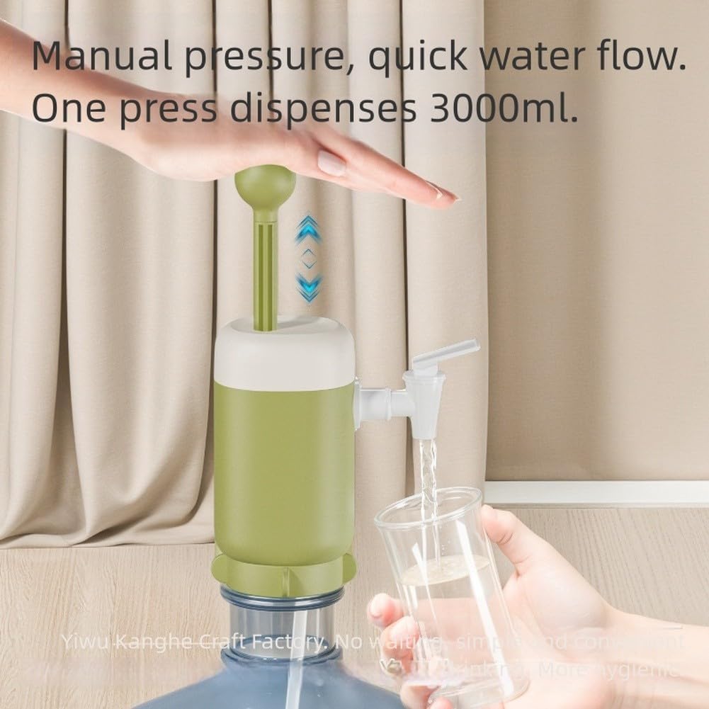 Manual Pneumatic Water Pump Green with Food-Grade Silicone Hose Suitable for Large Capacity Containers - Image 2