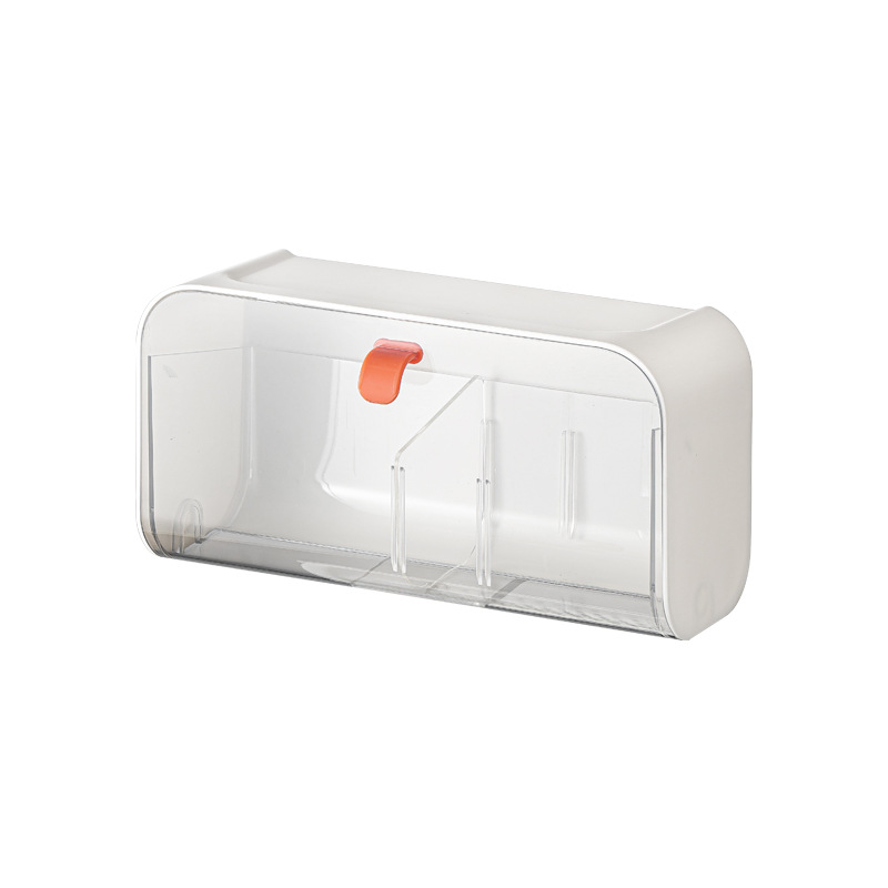 White Storage Box with Lid for Cotton Swabs Cotton Pads Toothpicks Household Organizer - Image 1