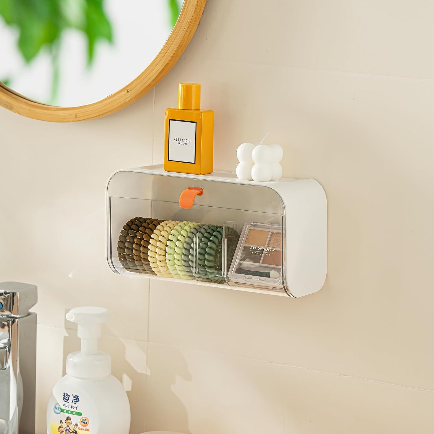 White Storage Box with Lid for Cotton Swabs Cotton Pads Toothpicks Household Organizer - Image 2
