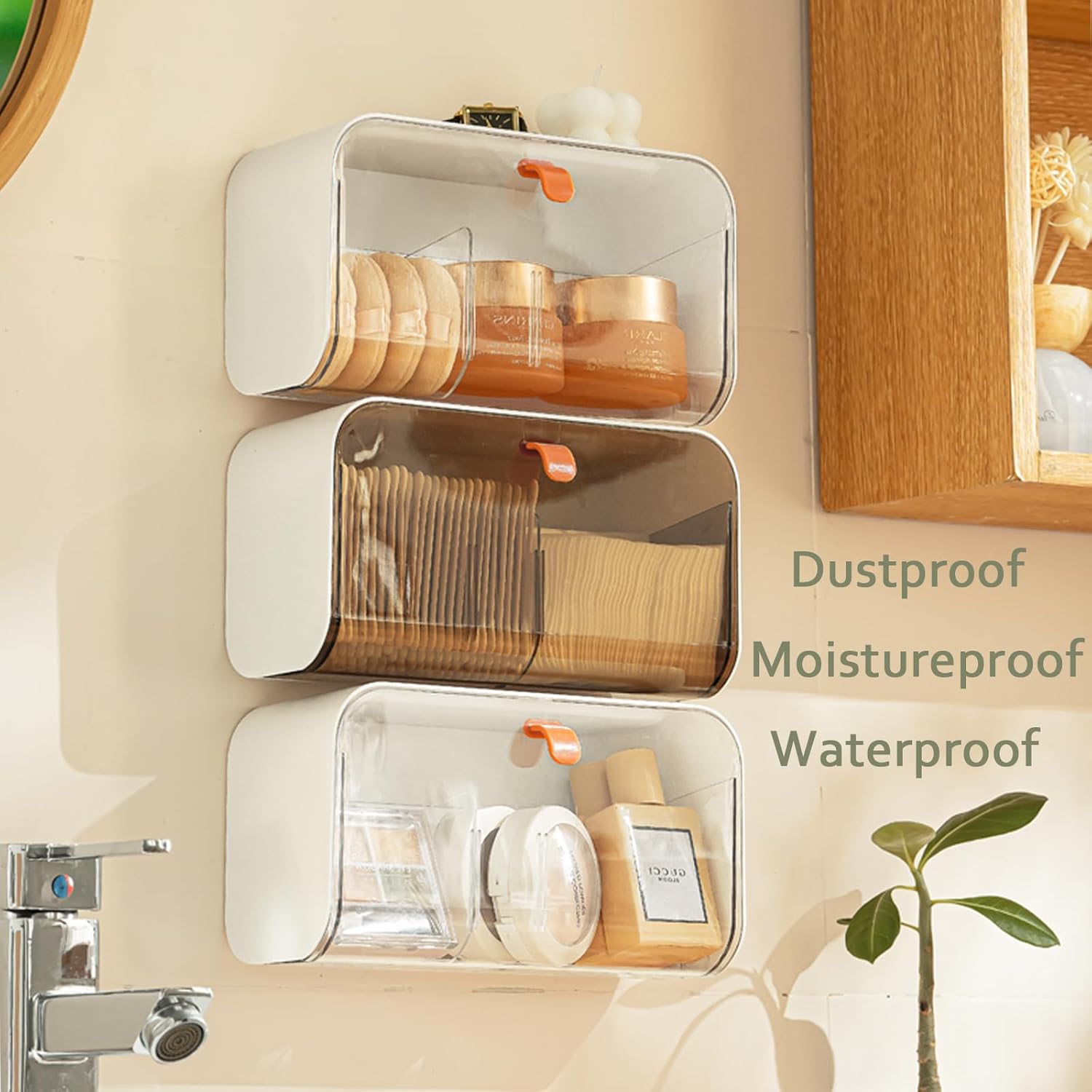 White Storage Box with Lid for Cotton Swabs Cotton Pads Toothpicks Household Organizer - Image 3