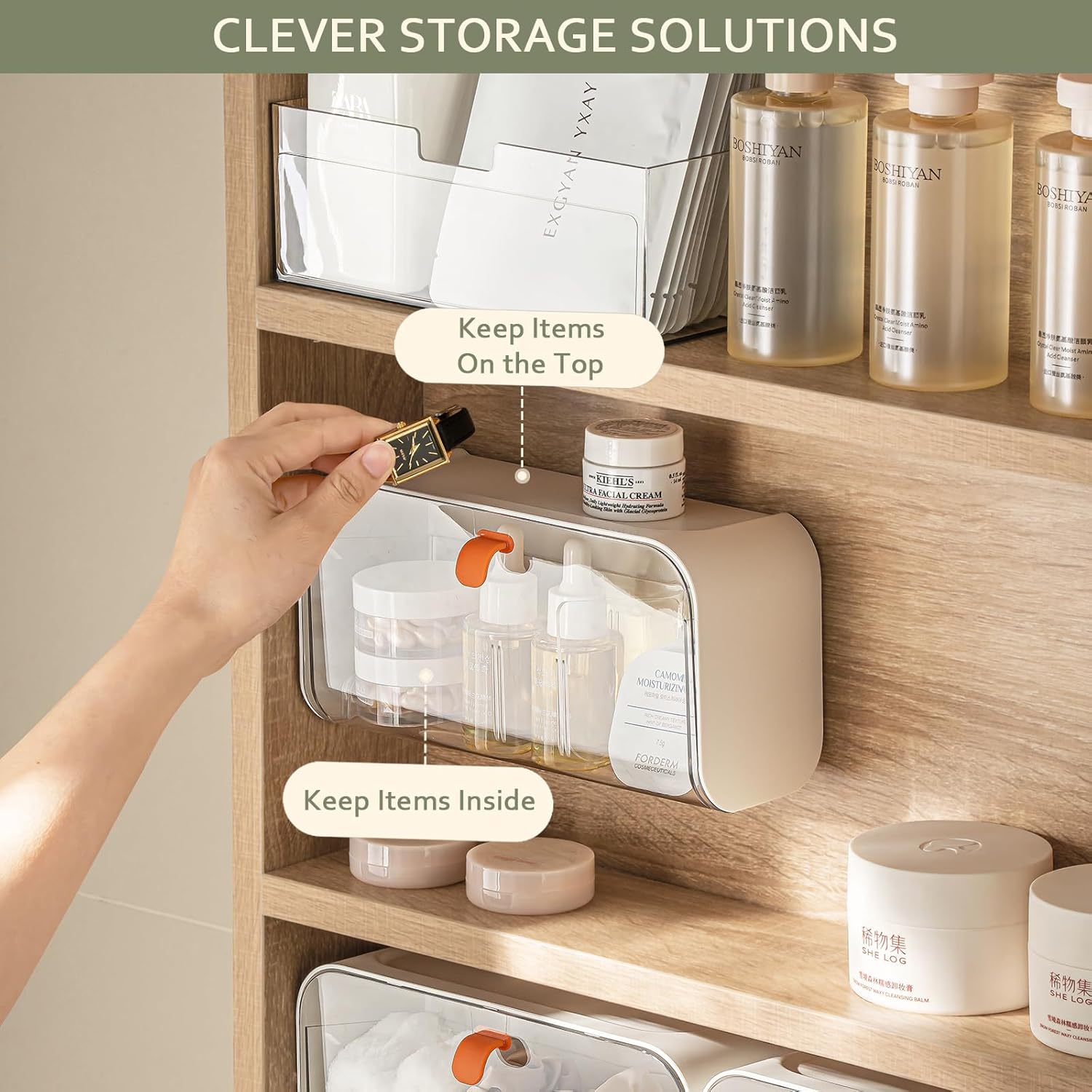 White Storage Box with Lid for Cotton Swabs Cotton Pads Toothpicks Household Organizer - Image 5