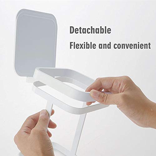 White Kitchen Bedroom Trash Can Rack - 1 Piece Waste Bin Holder for Home Kitchen Use - Image 2