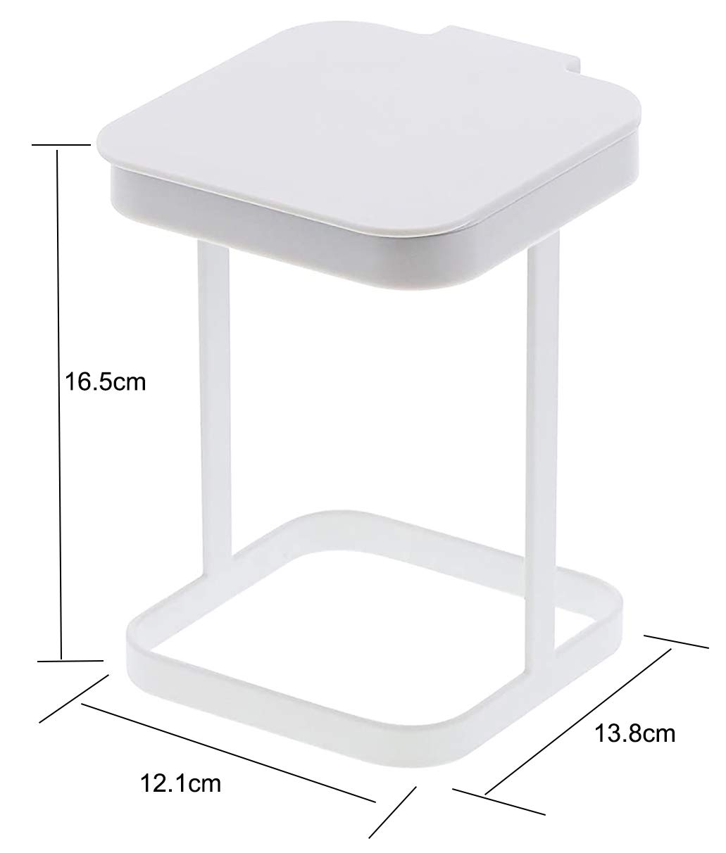 White Kitchen Bedroom Trash Can Rack - 1 Piece Waste Bin Holder for Home Kitchen Use - Image 4