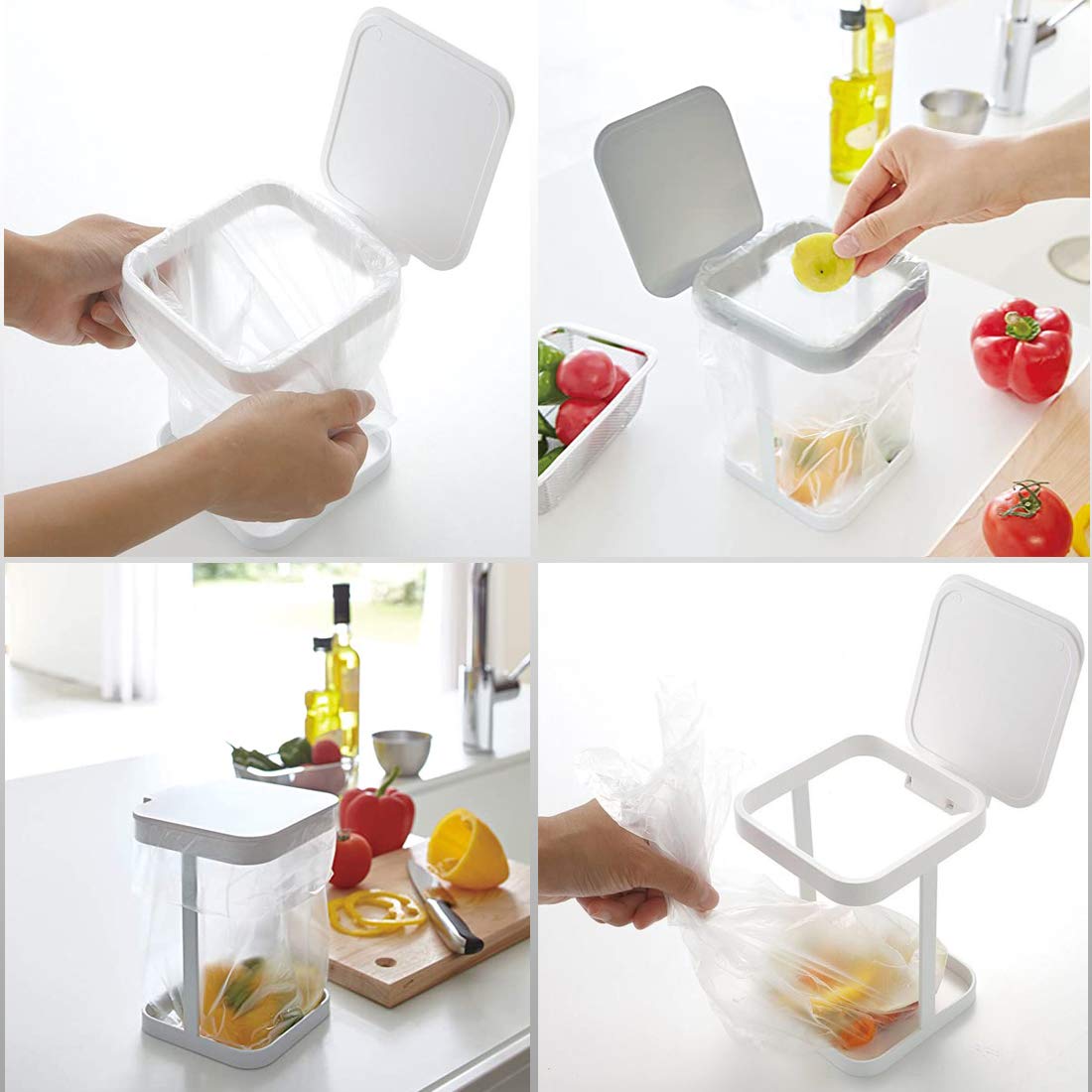 White Kitchen Bedroom Trash Can Rack - 1 Piece Waste Bin Holder for Home Kitchen Use - Image 5