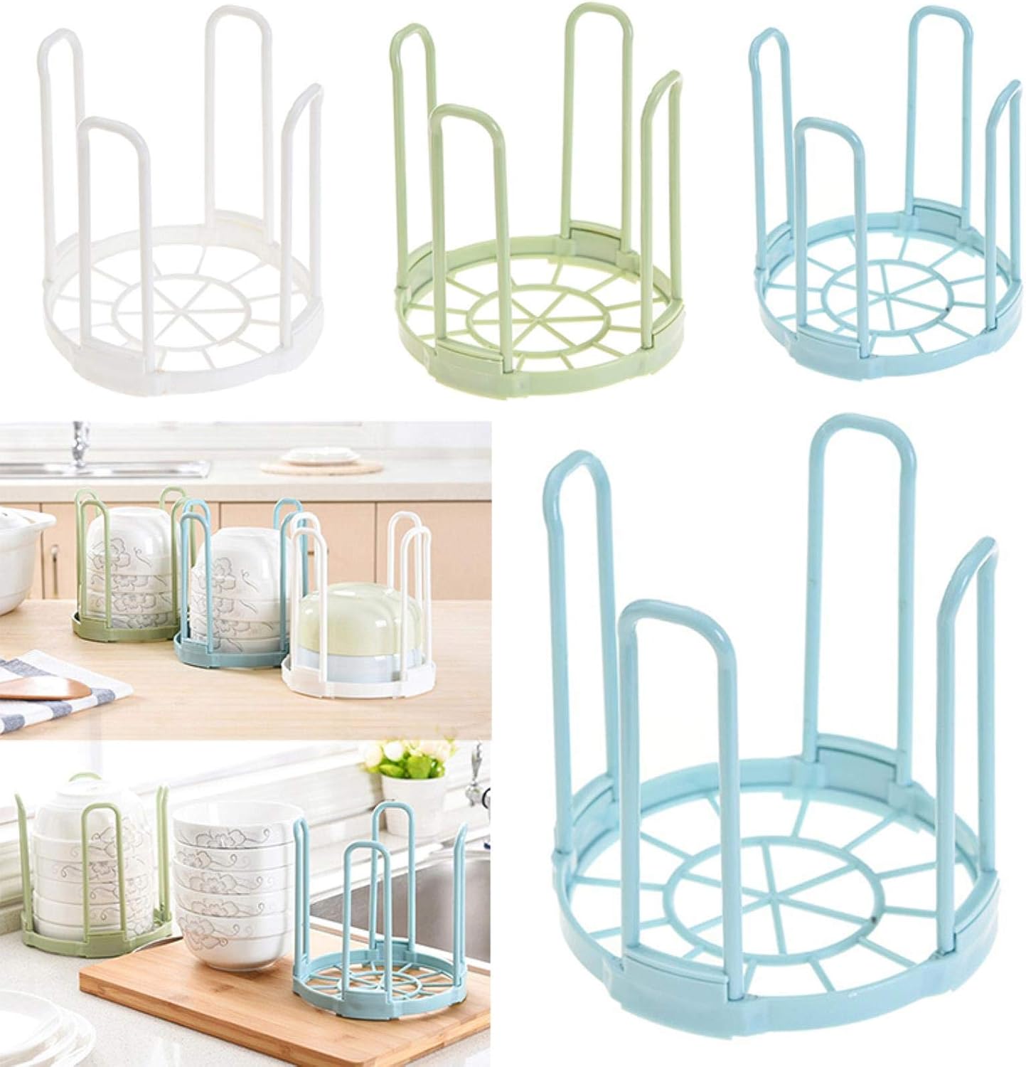 White Plastic Dish Drainer Rack for Kitchen Storage and Drying Tableware - Image 2