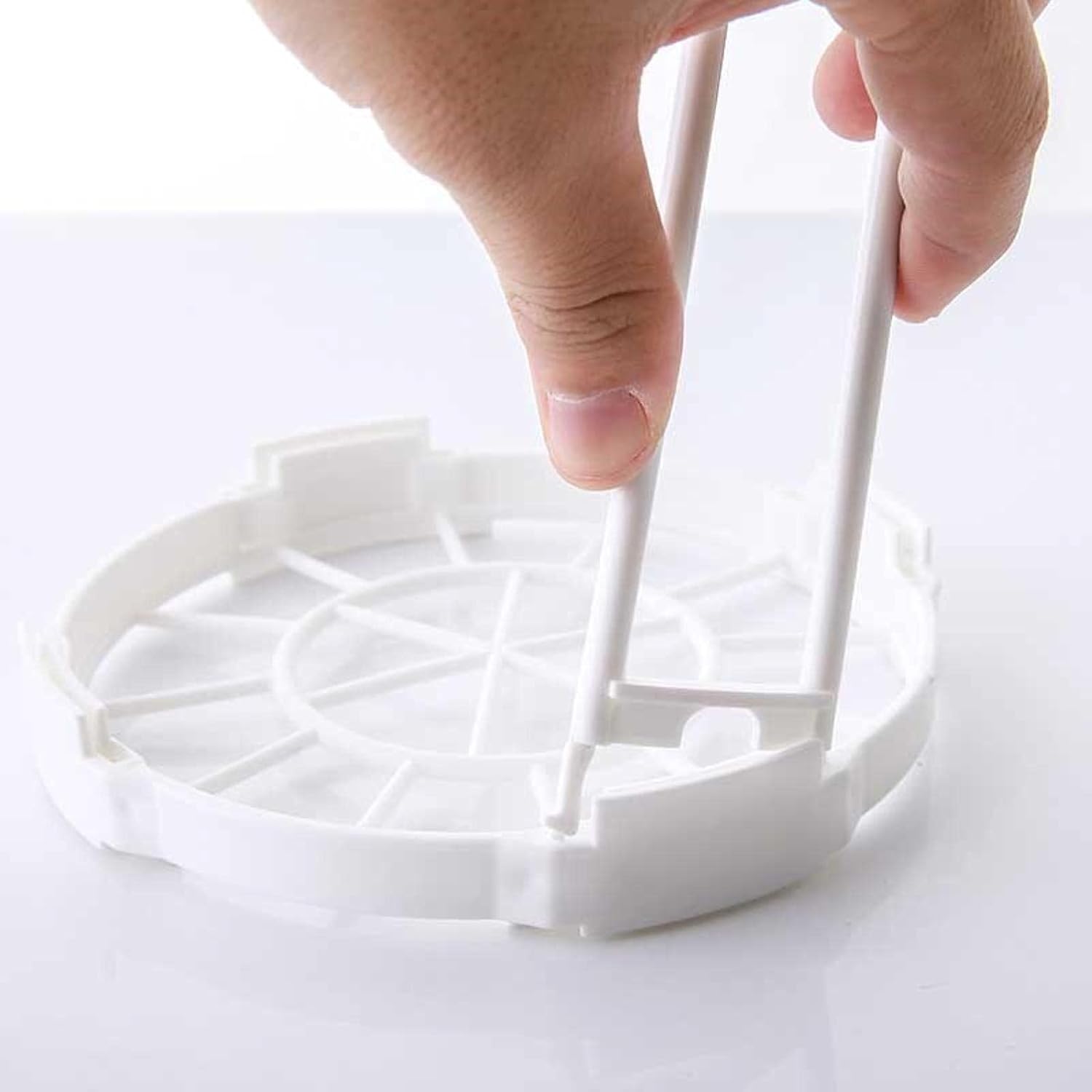 White Plastic Dish Drainer Rack for Kitchen Storage and Drying Tableware - Image 3