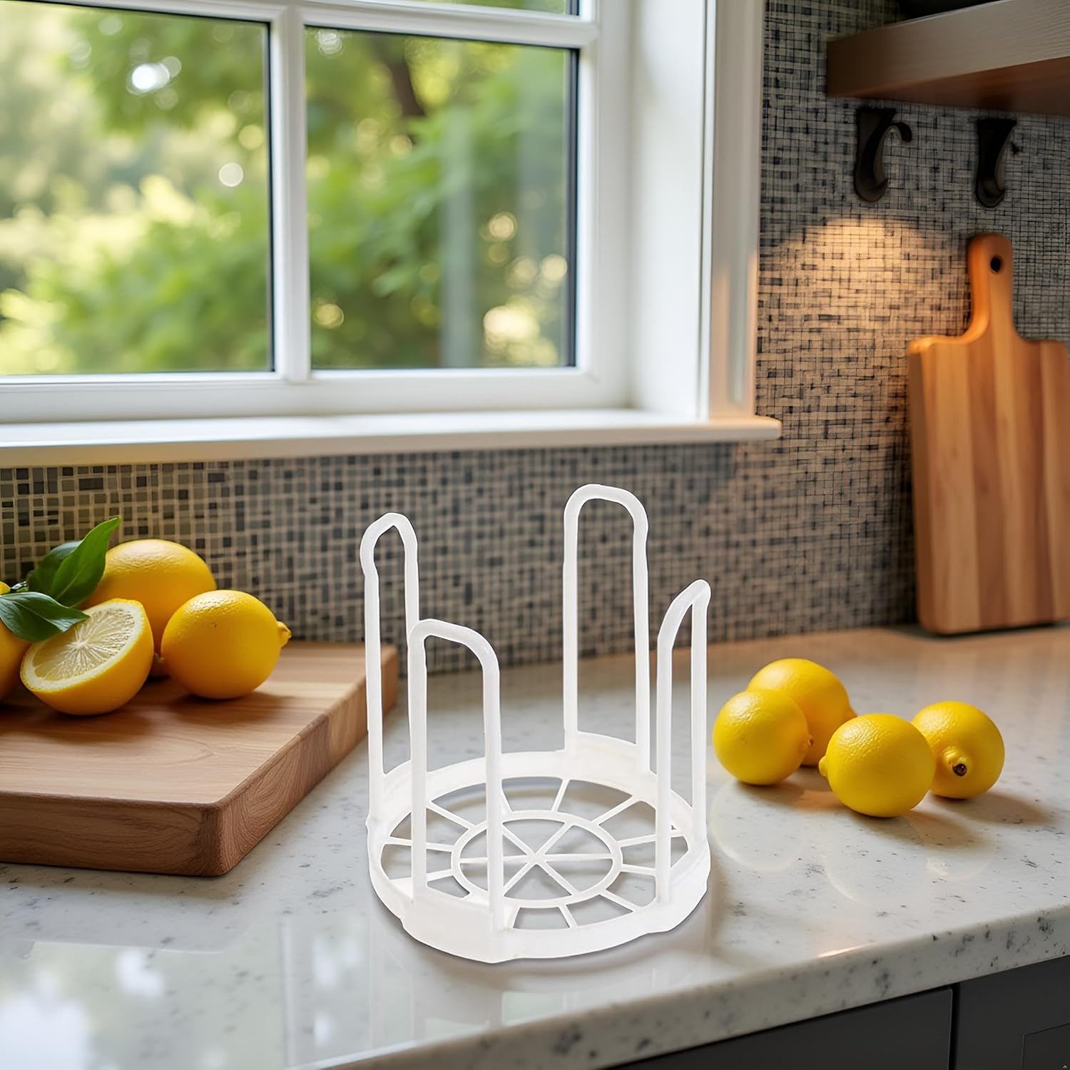 White Plastic Dish Drainer Rack for Kitchen Storage and Drying Tableware - Image 5