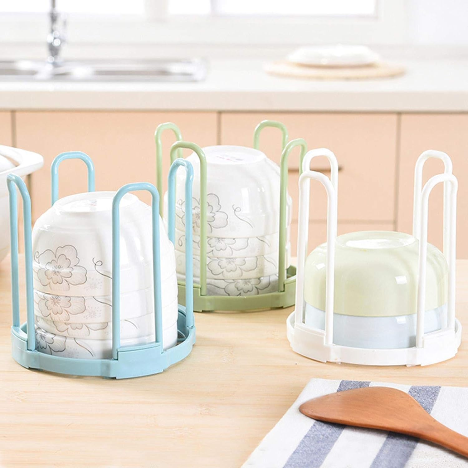 White Plastic Dish Drainer Rack for Kitchen Storage and Drying Tableware - Image 6