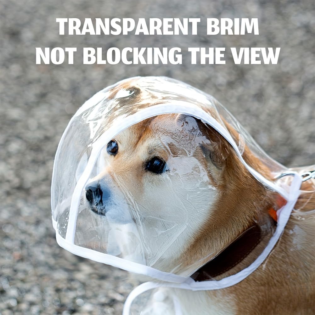 Transparent Dog Raincoat Medium Size - Portable Puppy Rain Jacket with Cape and Hood - Waterproof Outdoor Pet Apparel - Image 5