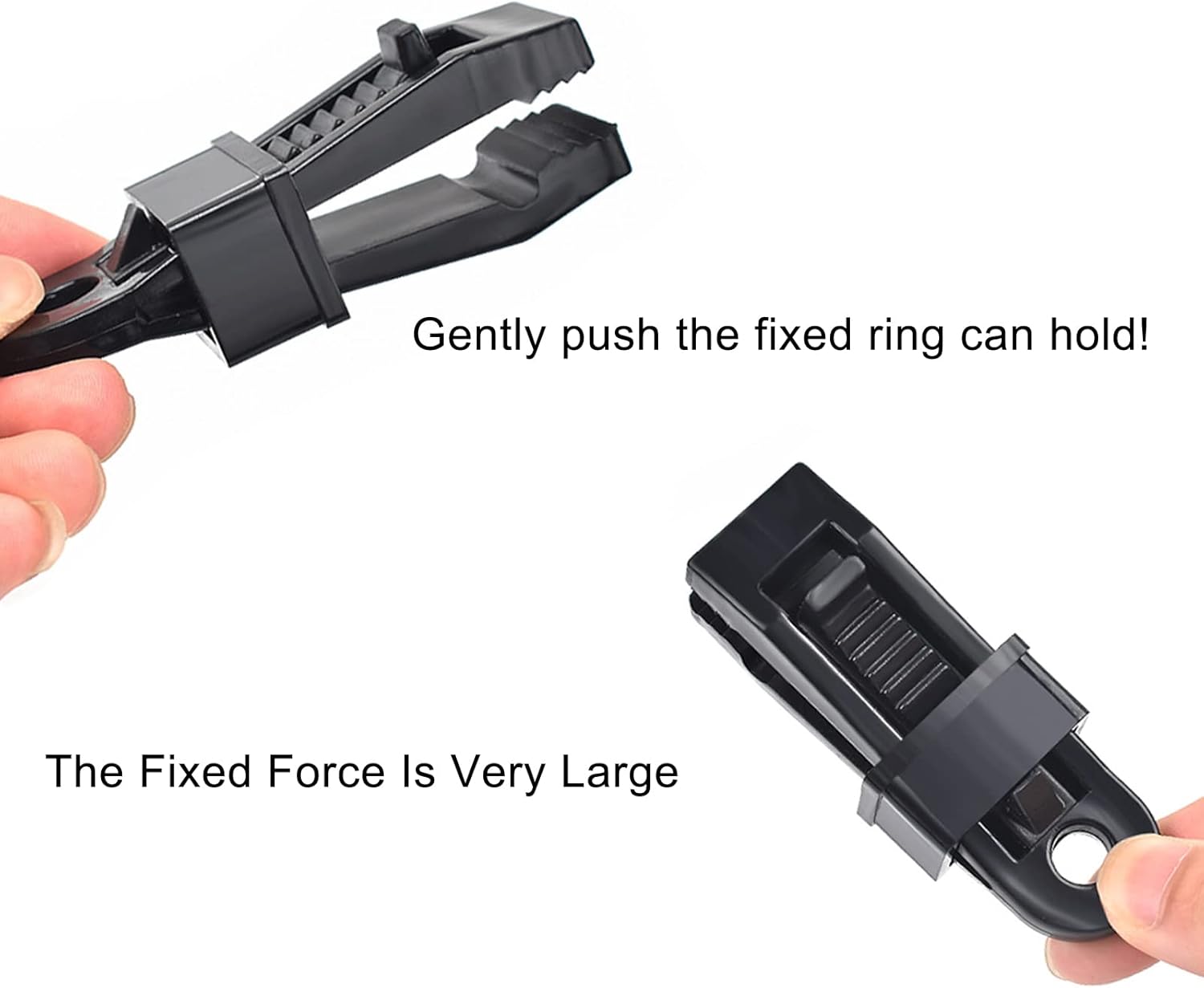 8 Pack Black Tarp Clips with Eyelets Heavy Duty Tent Canvas Clamps for Camping Caravan Awning Boat Outdoor Use - Image 3