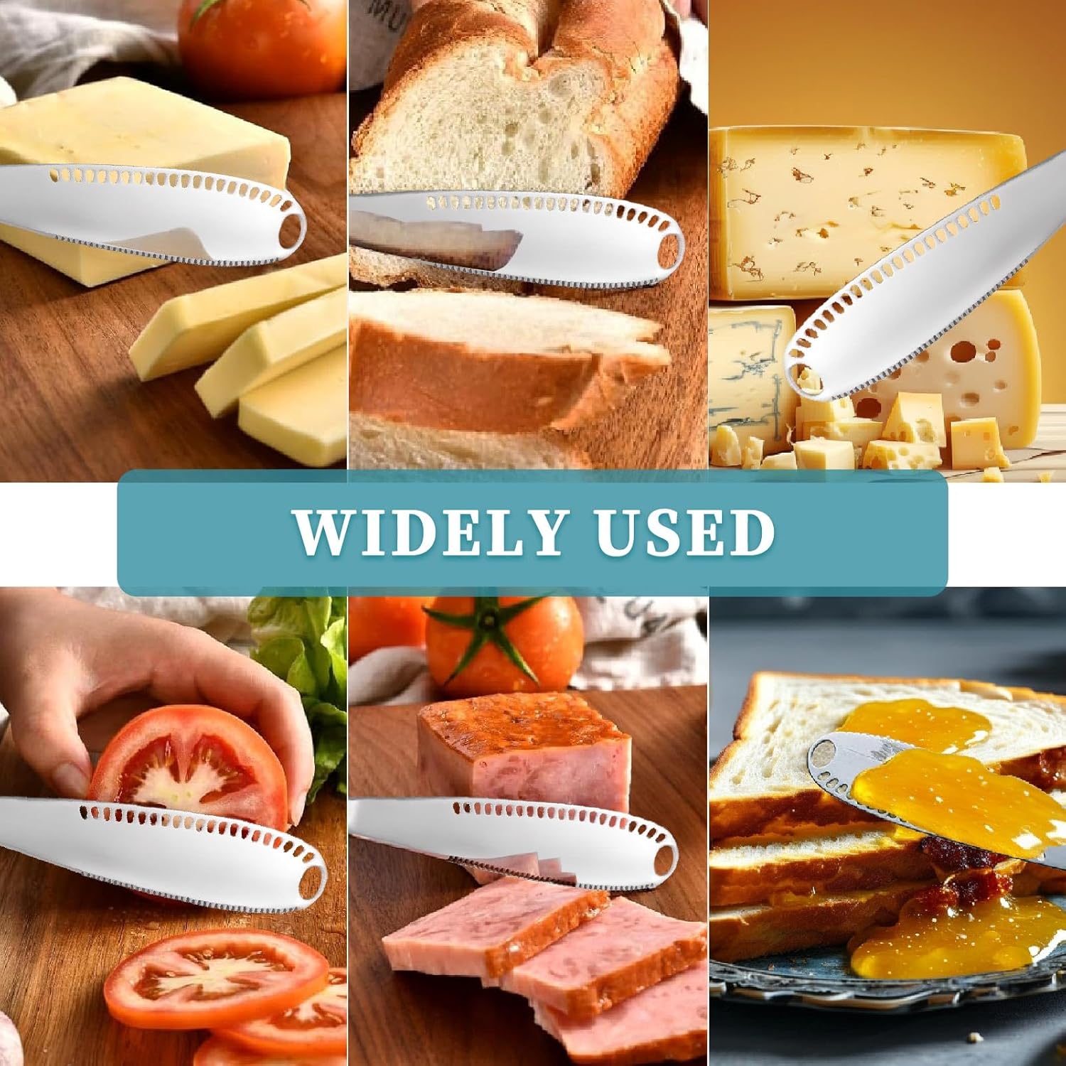 2 Pack 3-in-1 Stainless Steel Butter Spreader with Holes Cold Butter Knife Suitable for Cheese Peanuts - Image 5