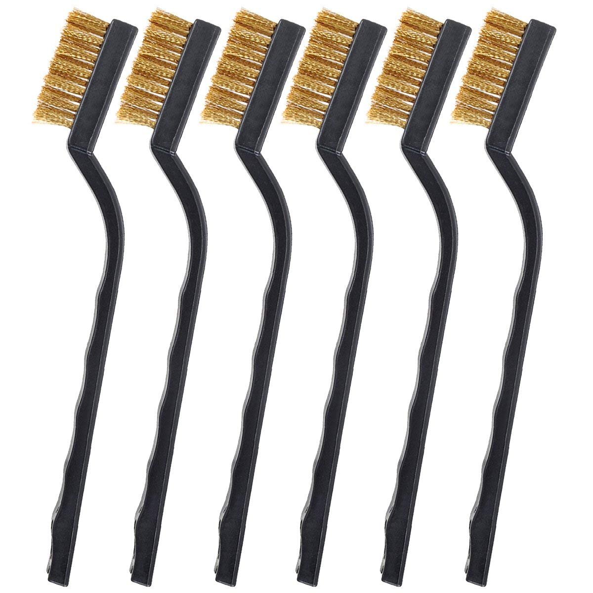 12-Piece Stainless Steel & Brass Wire Brush Set with Scraper and Bent Handle for Cleaning Weld Slag and Rust - Image 5