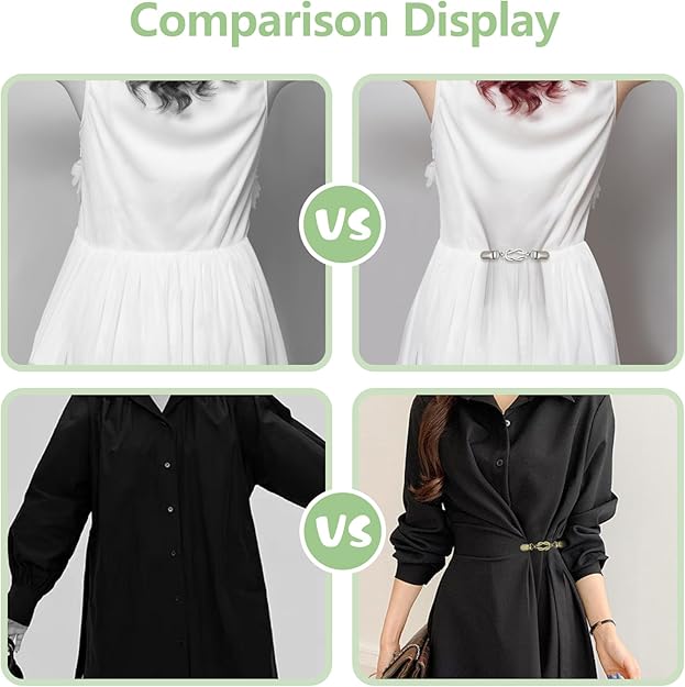 3-Pack Clothing Clips for Women & Men Waist Trouser Shirt Collar Scarf Card Holders Secure Dress Pants Waistline Adjustable Fashion Accessory - Image 2