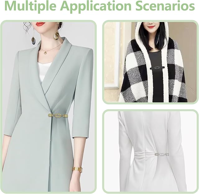 3-Pack Clothing Clips for Women & Men Waist Trouser Shirt Collar Scarf Card Holders Secure Dress Pants Waistline Adjustable Fashion Accessory - Image 6
