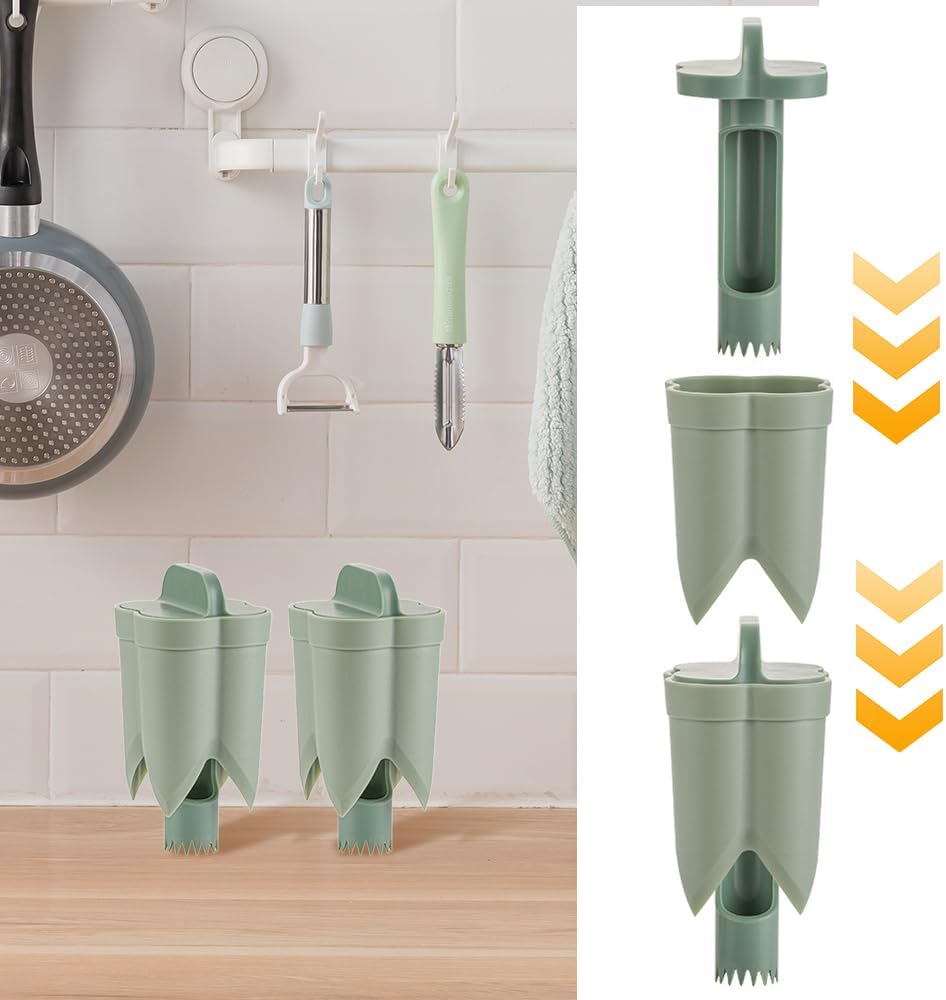 2-in-1 Green Capsicum Slicer and Seed Remover Tool - Fast Vegetable Seed Extractor Kitchen Gadget for Paprika - Image 7
