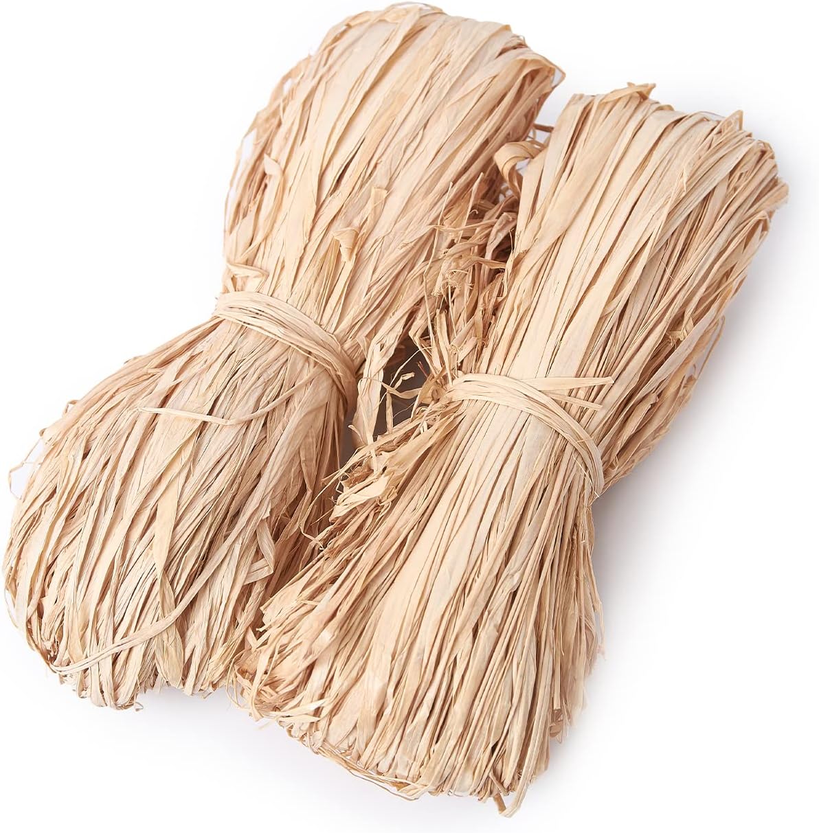 2 Pcs Natural Raffia Fibers 60g Biodegradable Craft Yarn for DIY Baskets Hats & Decorations - Image 1