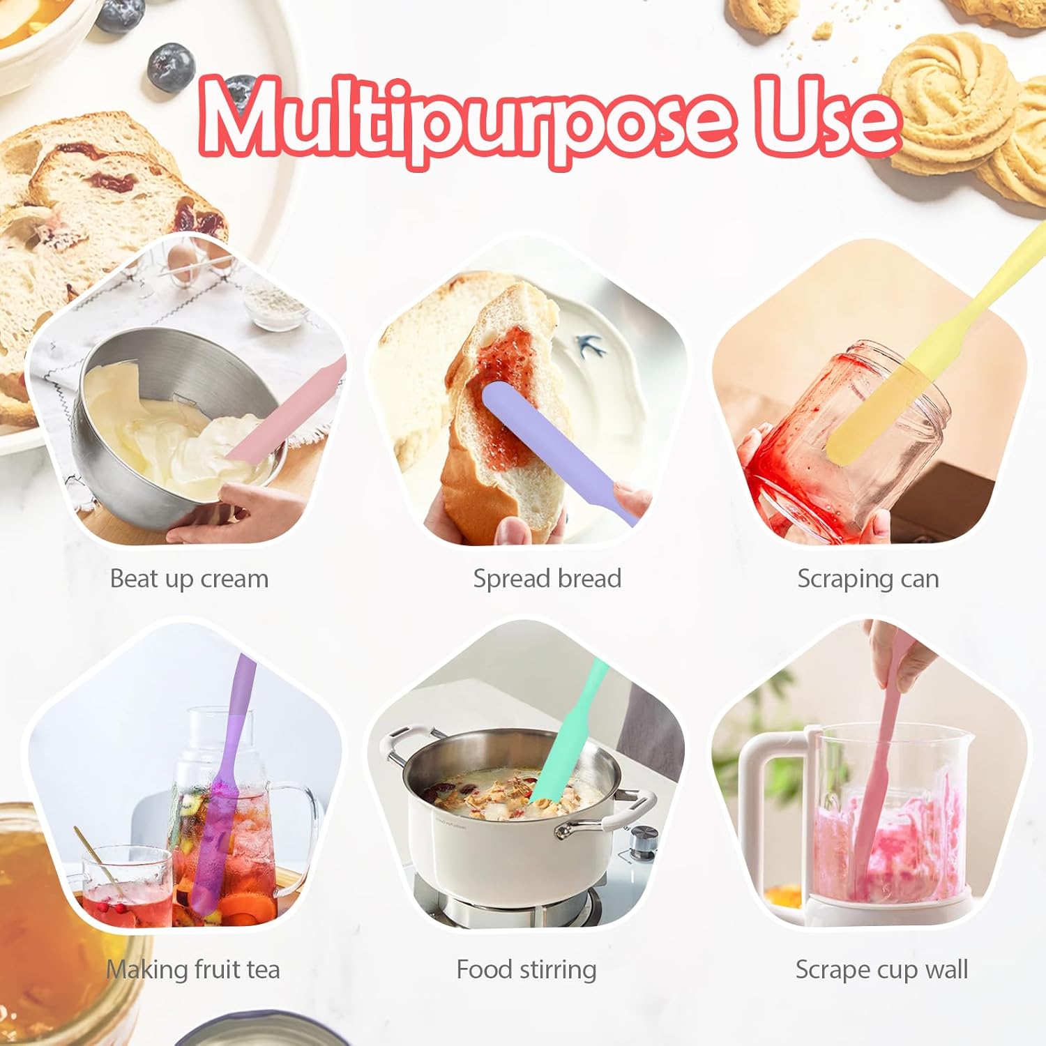 4 Piece Silicone Scraper Set 24cm Flexible Spatulas for Mixing Spreading Jars Bottles - Image 7