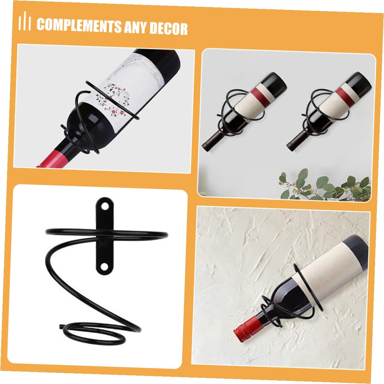 2-Pack Mini Wine Rack Countertop Display Stand for 1 Bottle Space-Saving Iron Storage Holder for Home Kitchens Bars - Image 3