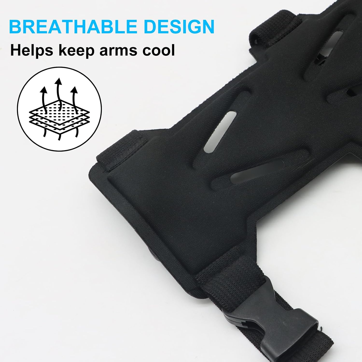 Archery Arm Guards - 1 Piece - Black - Adjustable - Wrist & Forearm Protection - Unisex - Suitable for Teens & Adults - Image 4