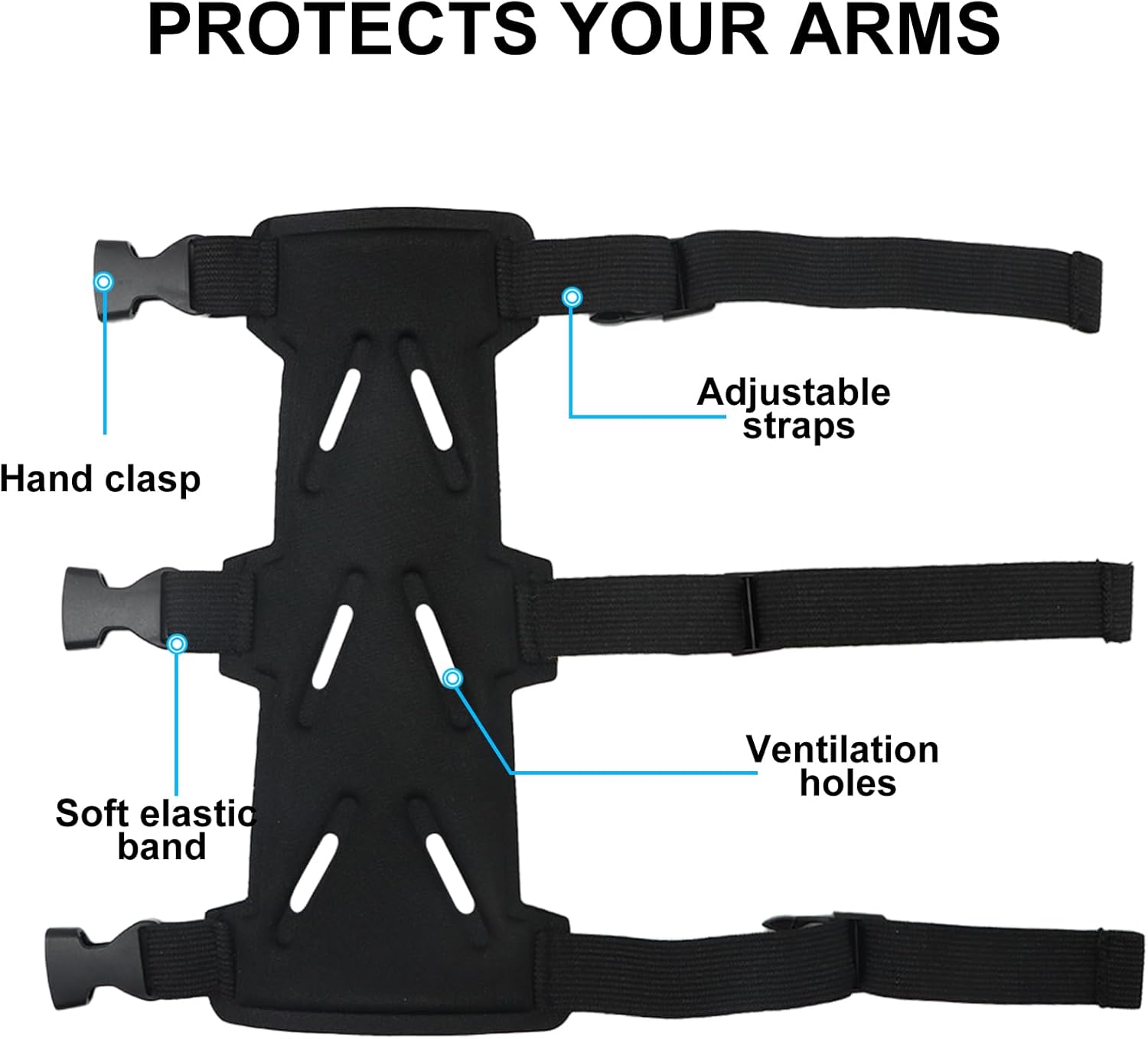Archery Arm Guards - 1 Piece - Black - Adjustable - Wrist & Forearm Protection - Unisex - Suitable for Teens & Adults - Image 5