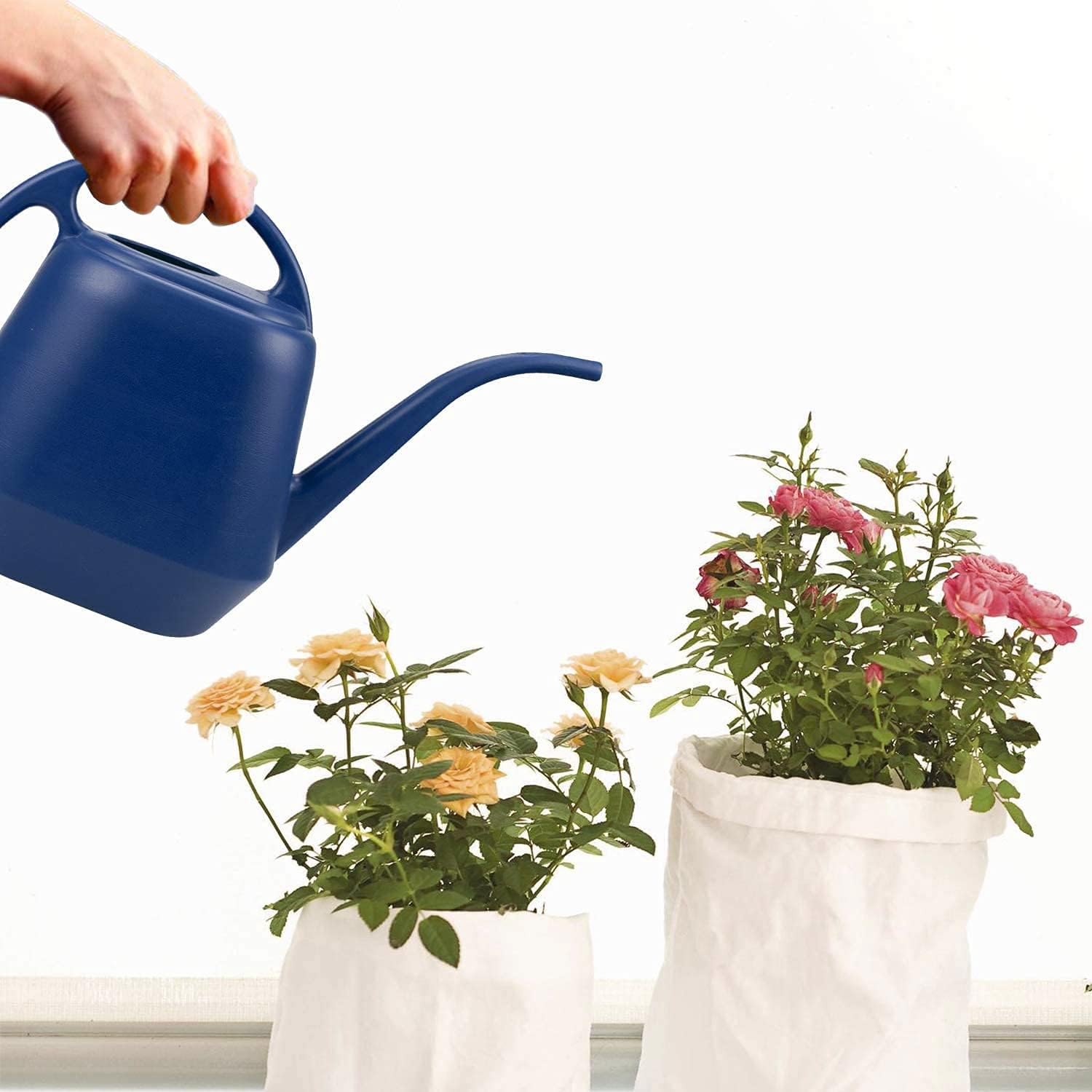 1 Gallon Blue Watering Can for Indoor Outdoor Plants - Image 6