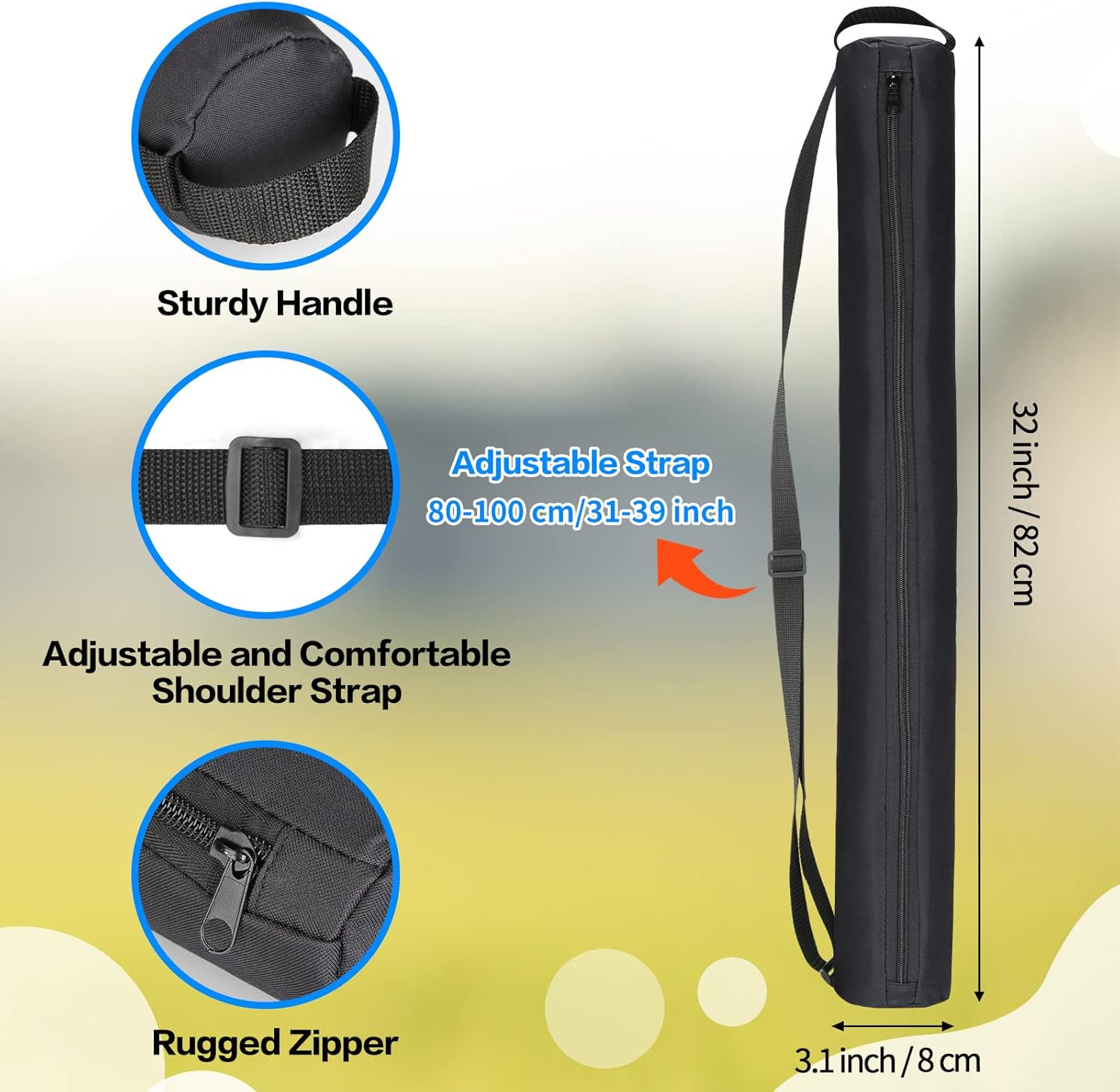Universal Body Type Black Beer Can Warmer Sleeve for 7 Cans Golf Ball and Bag Warmer - Image 2