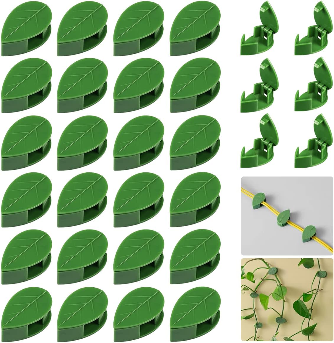 30 Pack Self-Adhesive Plant Clips Invisible Wall Hooks for Climbing Plants Trellis Support Vines Ivy Indoor Outdoor Use - Image 1