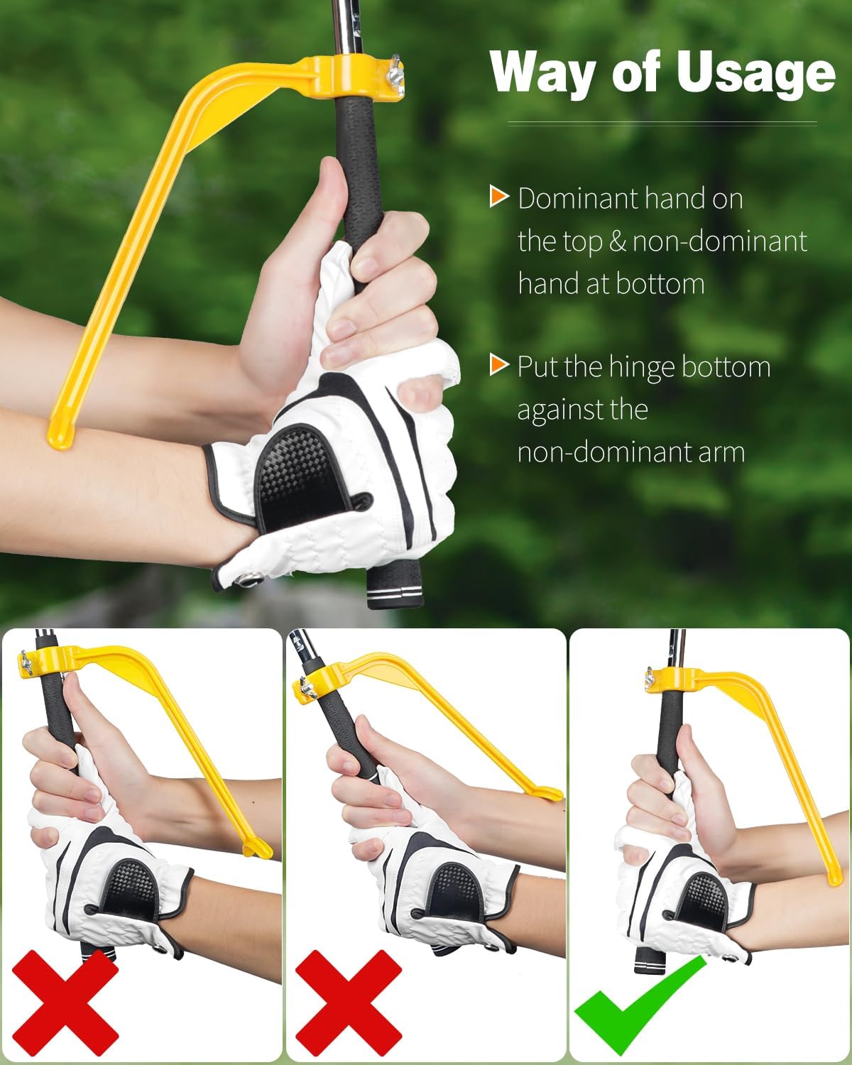 Golf Wrist Trainer Yellow 1 Pack Swing Correction Tool for Beginners Arm Elbow Position Training Accessory - Image 4