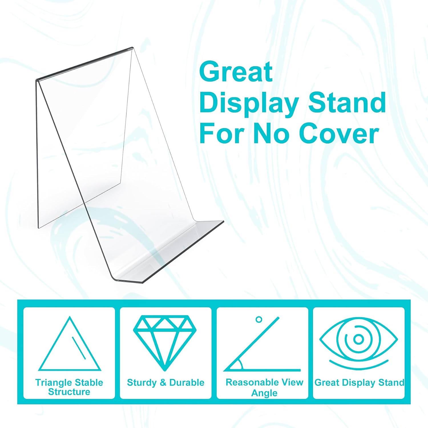 4-Pack Acrylic Open Shelving Unit - Transparent Display Rack for Books Photos Artworks - Multi-Purpose Tablet Stand and Card Holder - Image 4