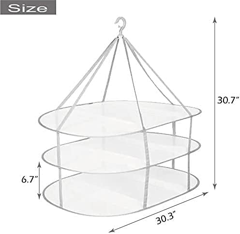 3-Tier Folding Clothes Drying Rack for Flat Drying Wool & Sweaters - Maintains Shape & Prevents Stretching - Space Saving Design - Image 3