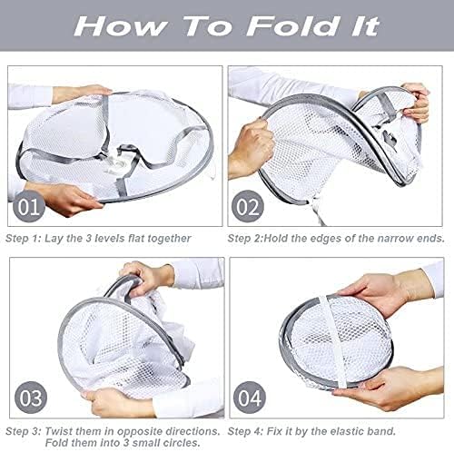 3-Tier Folding Clothes Drying Rack for Flat Drying Wool & Sweaters - Maintains Shape & Prevents Stretching - Space Saving Design - Image 4
