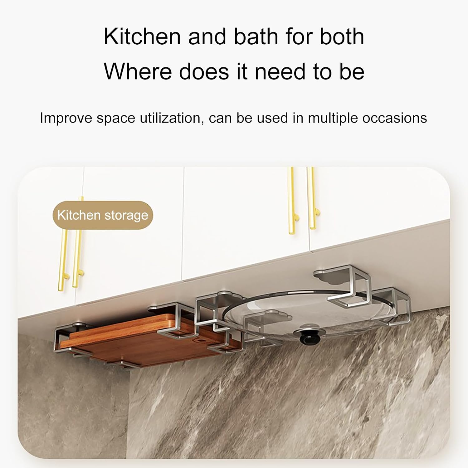 3-Piece Kitchen Sink Organizer Rack Self-Adhesive Stainless Steel Hanging Hooks for Dish Towels Accessories No Drilling Required - Image 3