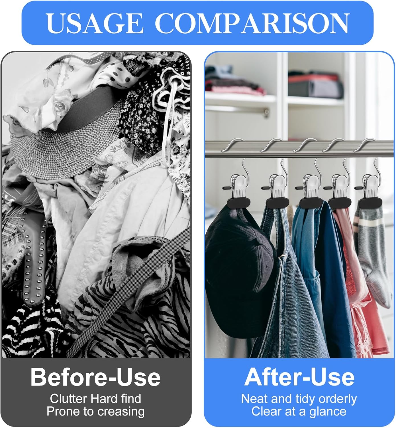 30-Piece Rotating Belt Organizer with Clips Durable Space-Saving Closet Hanger - Image 5