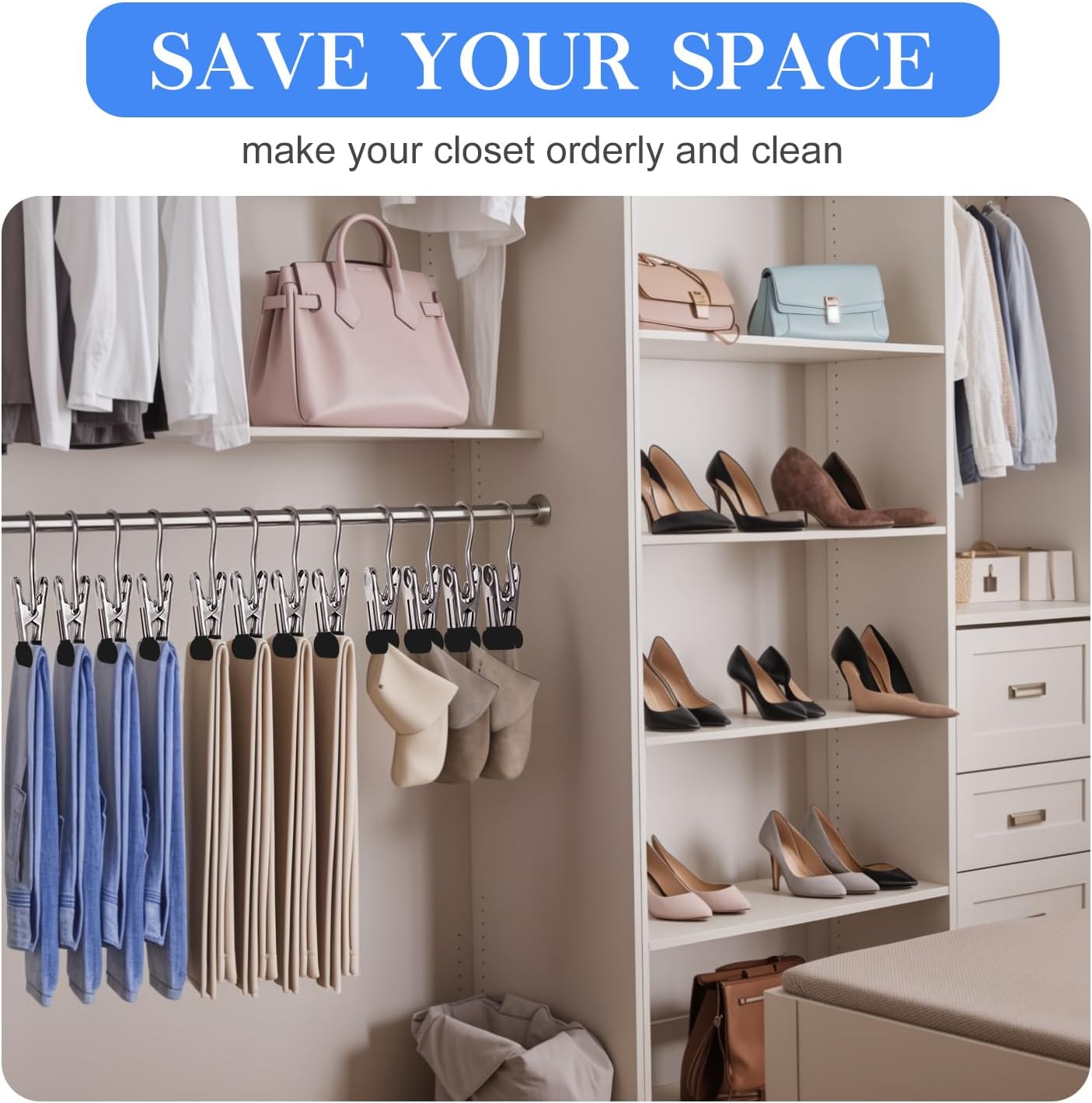 30-Piece Rotating Belt Organizer with Clips Durable Space-Saving Closet Hanger - Image 6
