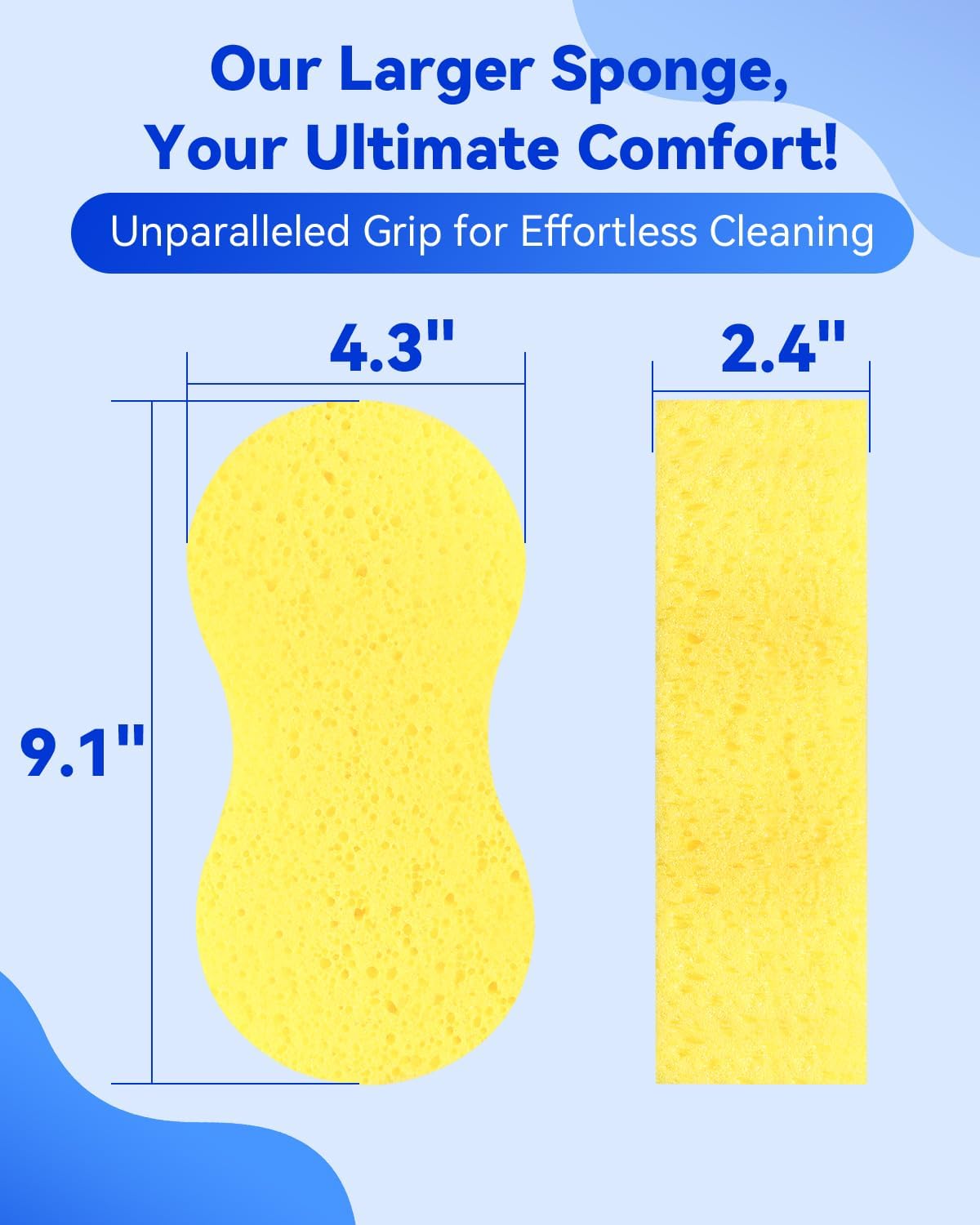 1 Piece Yellow Soft Sponge Large Car Cleaning Sponge Multifunctional Cleaning Sponge Easy to Use Thickened Foam Rubber Large Boat Shaped Sponge Suitable for Kitchen Bathroom Home Cleaning - Image 2