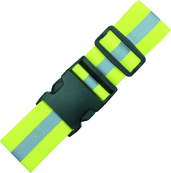 Green Reflective Elastic Waistband Adjustable Glow in the Dark Retro Style for Running Walking Motorcycling - Image 1