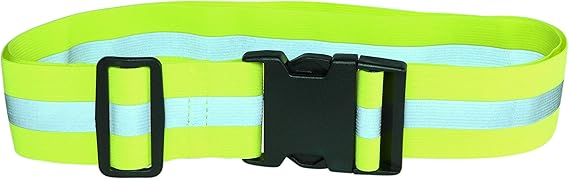 Green Reflective Elastic Waistband Adjustable Glow in the Dark Retro Style for Running Walking Motorcycling - Image 4