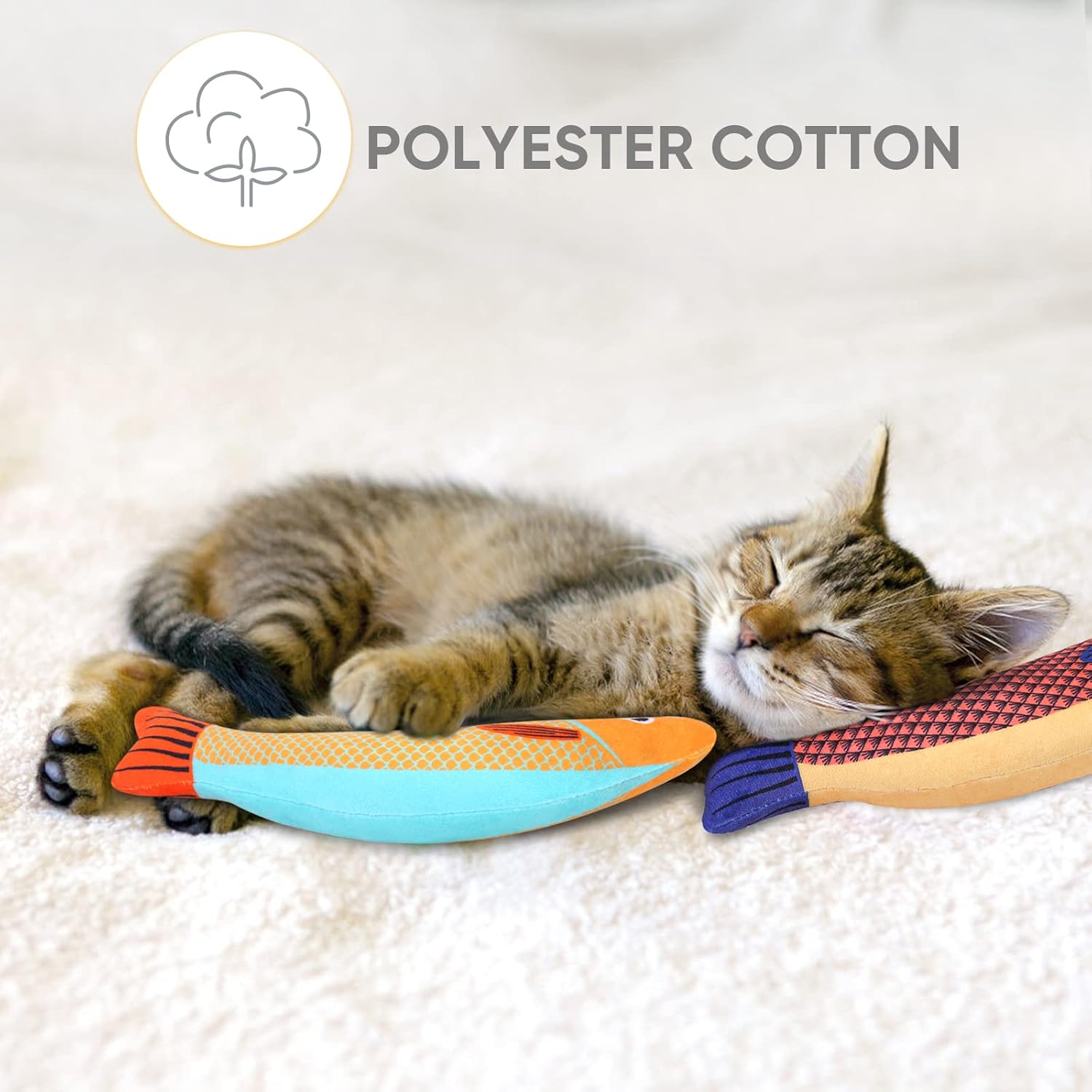 3-Piece Catnip Toy Set Interactive Plush Cartoon Cat Chew Toys Durable Indoor Kitten Playthings - Image 4
