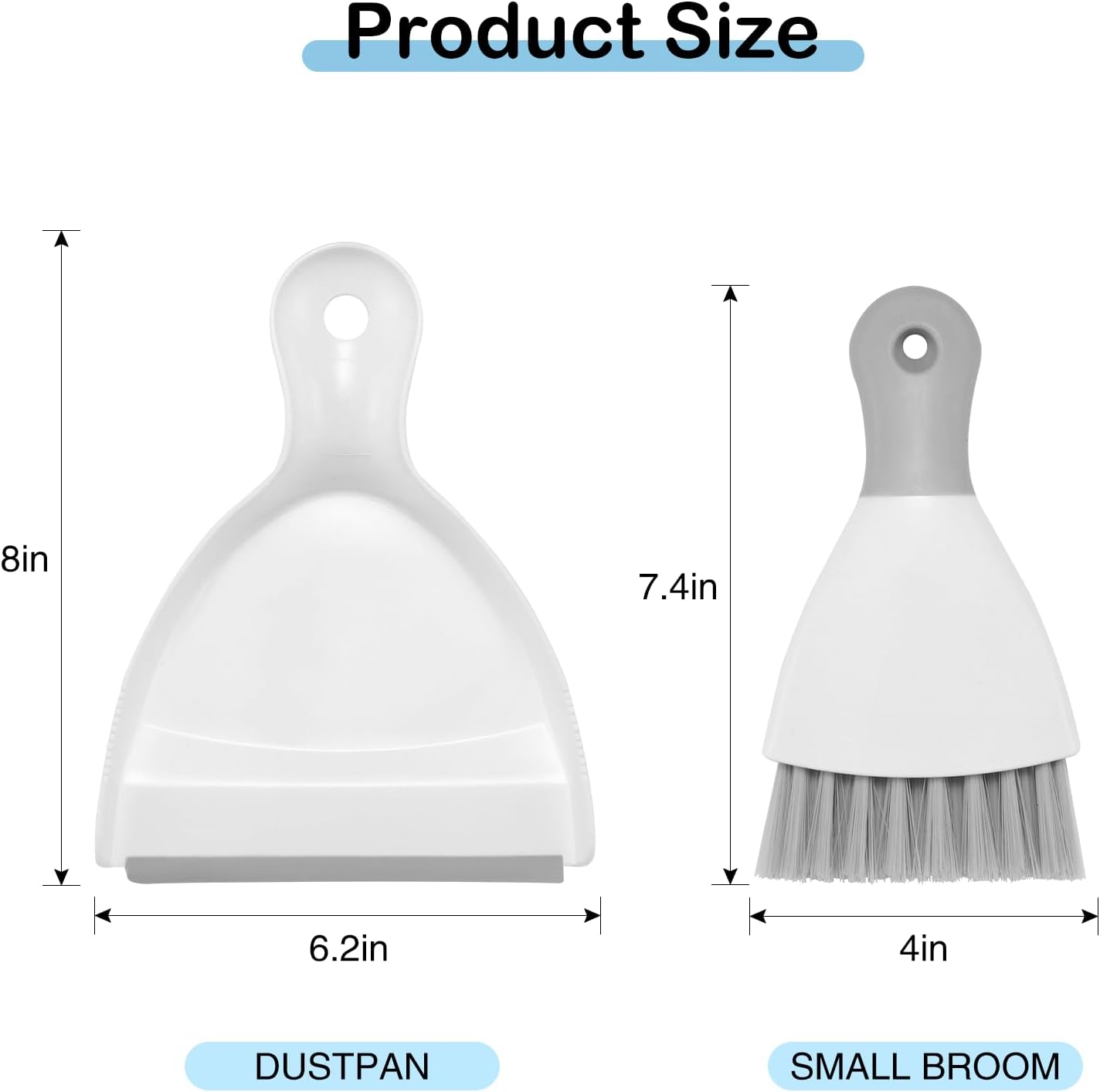 Compact Broom and Dustpan Set with Mini Hand Brush - Portable Cleaning Kit for Home Office Desks Keyboards Sofas Kitchens Pets and More - Image 2