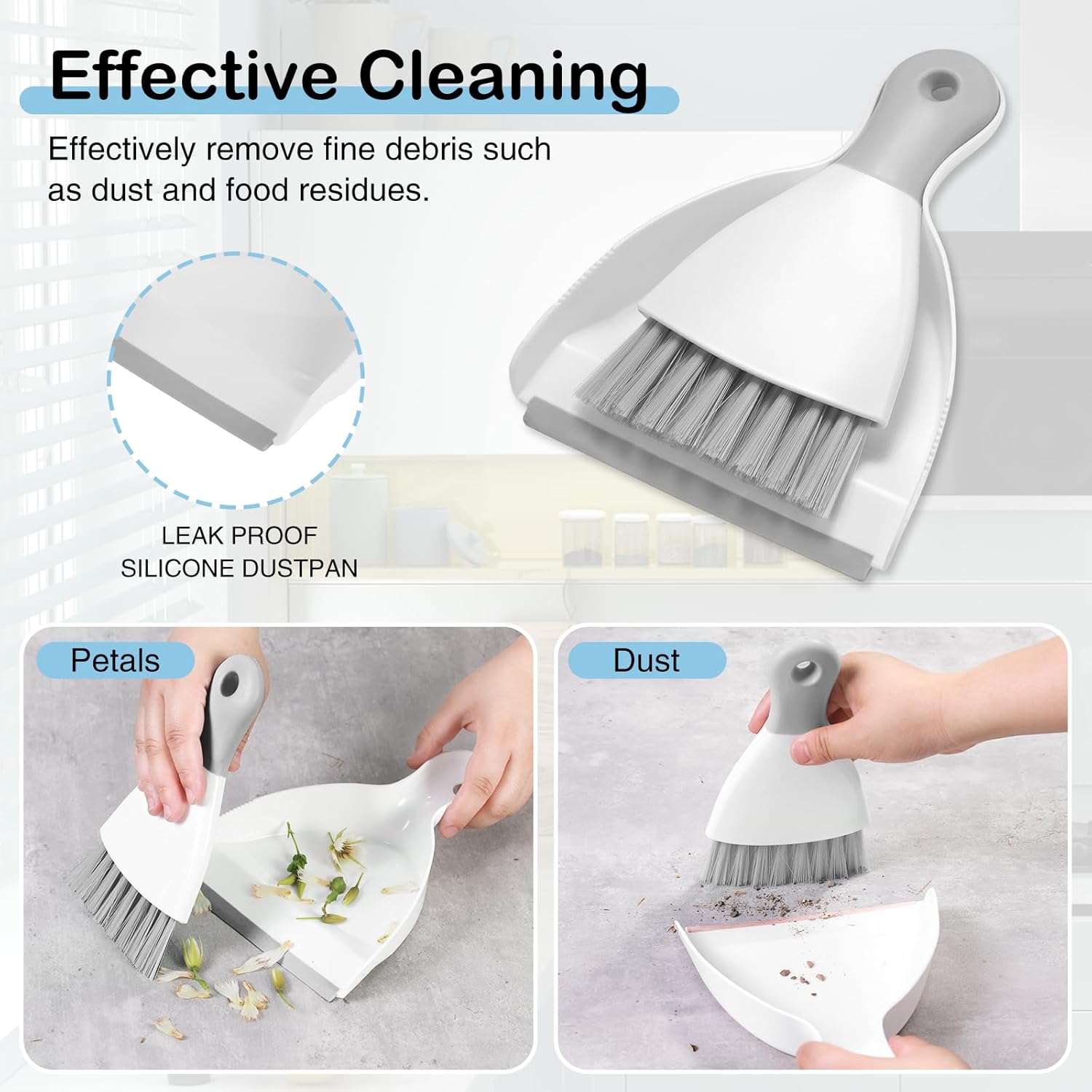 Compact Broom and Dustpan Set with Mini Hand Brush - Portable Cleaning Kit for Home Office Desks Keyboards Sofas Kitchens Pets and More - Image 4