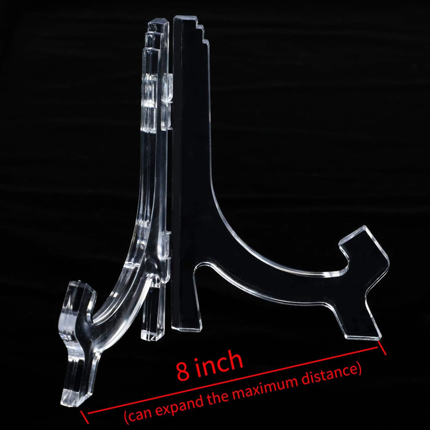 6 Pack Clear Acrylic Display Easels Stand - Perfect for Books Photo Frames Signs - Versatile Desktop Countertop Display Shelf - Image 3
