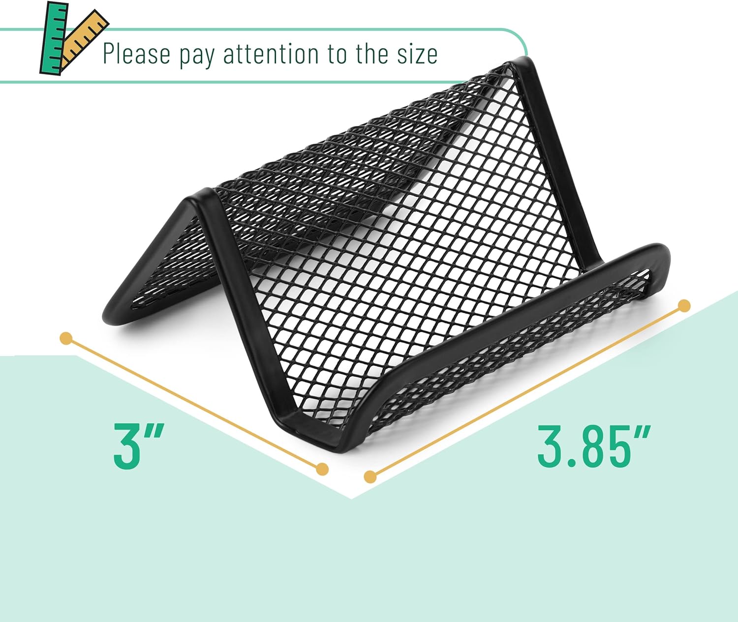 4 Pack Black Metal Business Card Holder - Office Desk Card Holder - Professional Business Card Case - Image 2