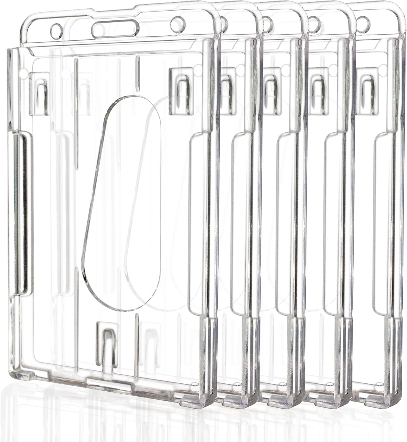 5 Pack Vertical Double Sided Transparent Wall Hooks - Image 1