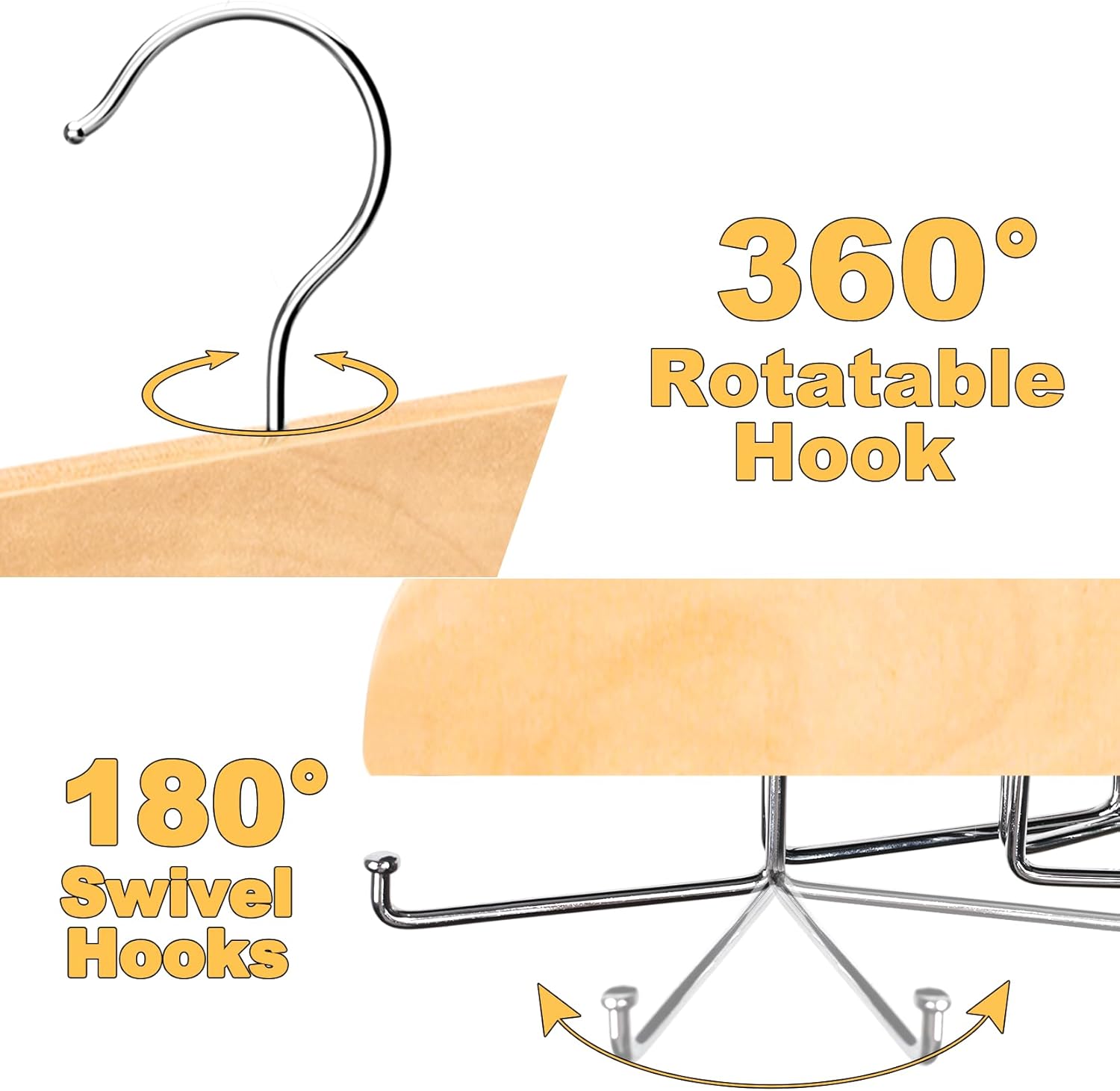 Clothing Hanger Organizer 1 Piece 20 Hooks Large Capacity BH Hanger/Coat Hanger for Wardrobe Storage Space Saving 360 Degree Rotation Foldable Metal Hooks Suitable for Various Coats - Image 3