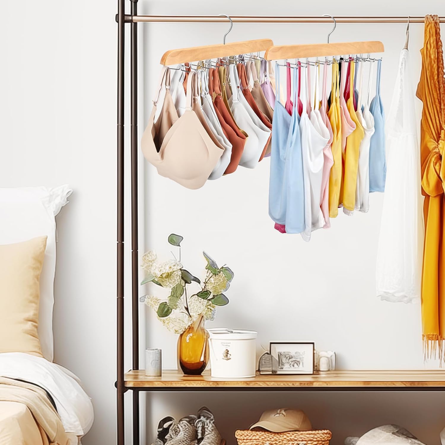 Clothing Hanger Organizer 1 Piece 20 Hooks Large Capacity BH Hanger/Coat Hanger for Wardrobe Storage Space Saving 360 Degree Rotation Foldable Metal Hooks Suitable for Various Coats - Image 5