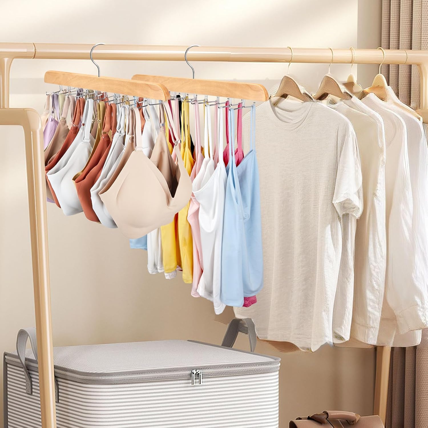 Clothing Hanger Organizer 1 Piece 20 Hooks Large Capacity BH Hanger/Coat Hanger for Wardrobe Storage Space Saving 360 Degree Rotation Foldable Metal Hooks Suitable for Various Coats - Image 6