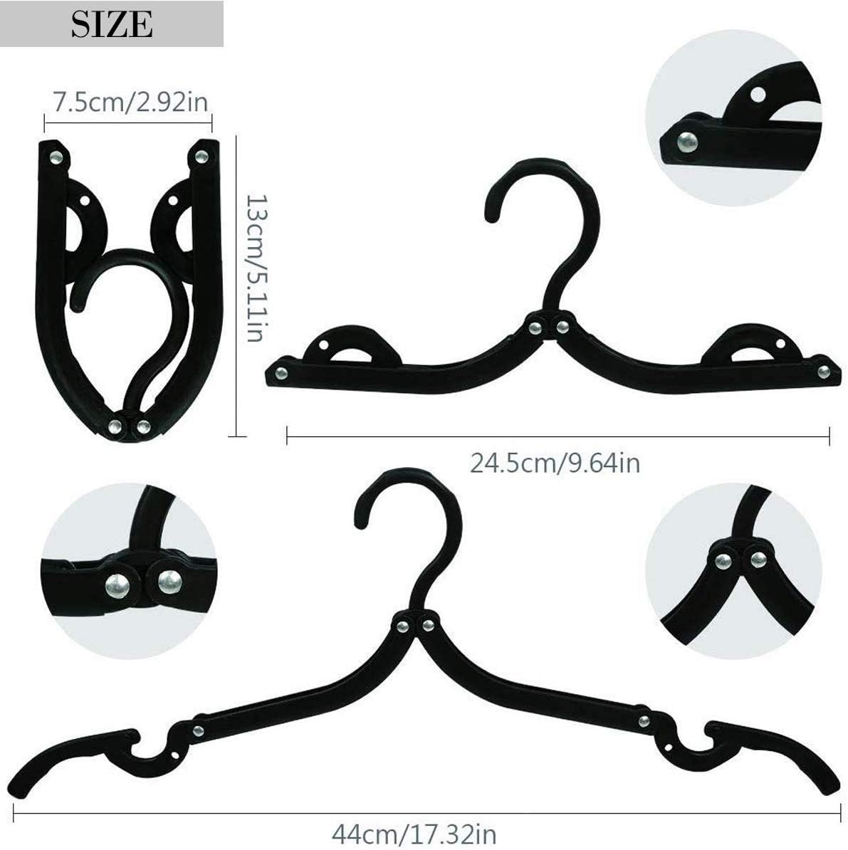 Folding Travel Hangers 12 Pack - Portable Cruise Essentials - Lightweight Collapsible Clothes Hangers for Travel Accessories - Image 4